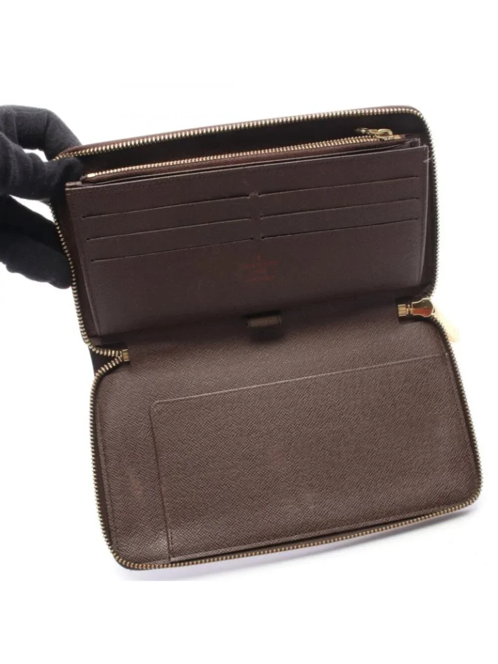 Louis Vuitton Round Wallet Zippy Organizer Damier Ebene Leather